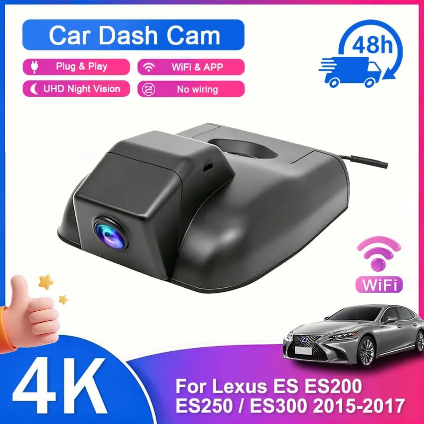 Plug and play 4K Car DVR Wifi Video Recorder Dash Cam For Lexus ES ES200 ES250 ES260 ES300H 2015-2017 Car Accessories Dashcam