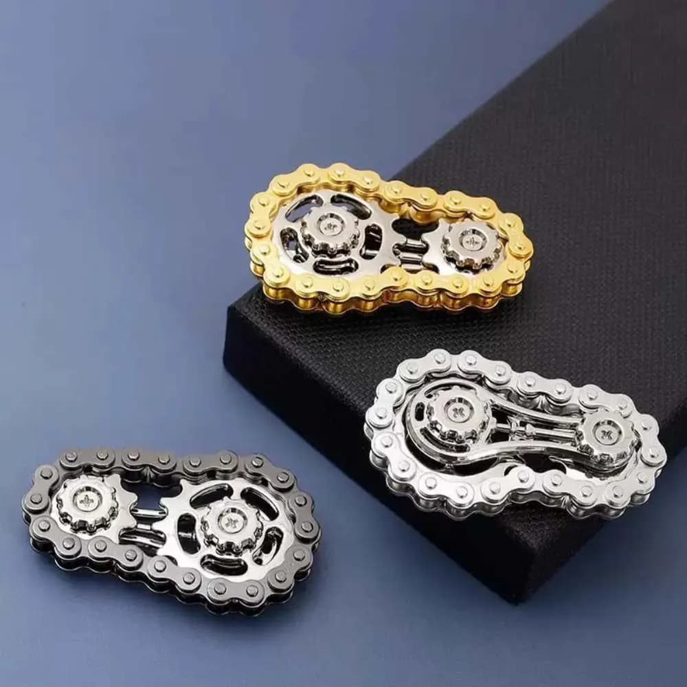 EDC Spinner Pignone Fidget Spinner Catena per bici in metallo Antistress Volano Punta delle dita Giroscopio Antistress Ansia Durevole