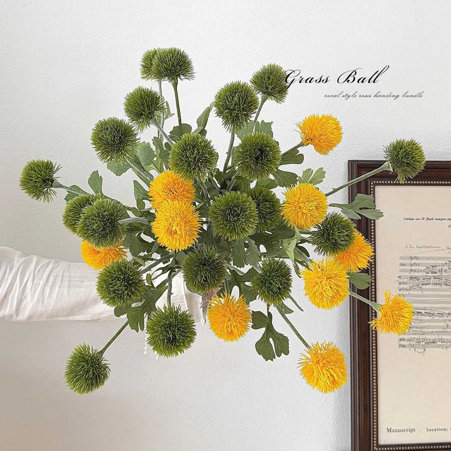 Small Fresh Plush Dandelion Simulation Flower Fake Flower Decoration Flower Home Scenery Onion Ball Table Tennis Chrysanthemum