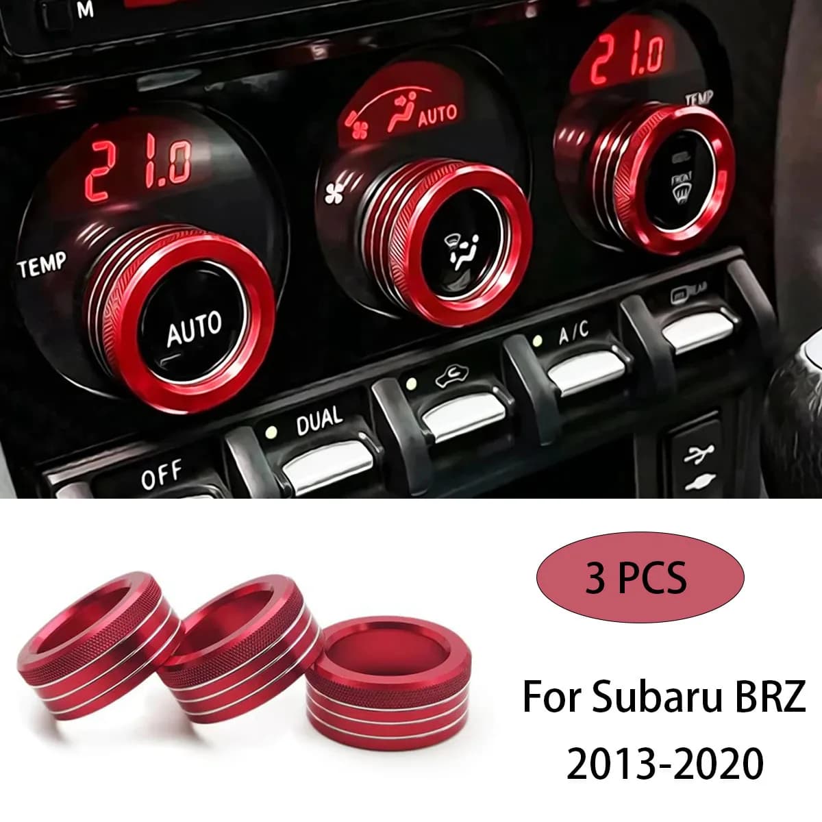 Car Air Condition Switch Knob Cover Audio Knob Ring Trim For Subaru BRZ Toyota 86 GT86 2013 2014 2015 2016 2017 2018 2019 2020