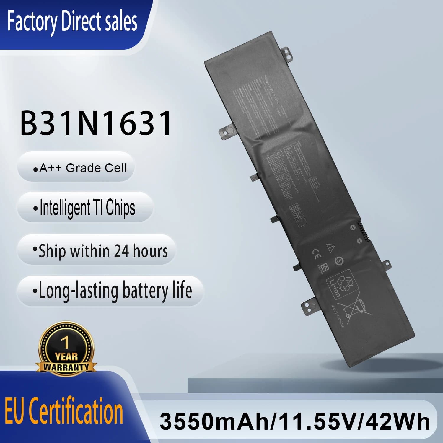New B31N1631 11.55V 42Wh laptop battery for Asus VivoBook 15X 505ZA X505BP X505BA X505BA-BR016T K505B A505Z X505BA-1A Series