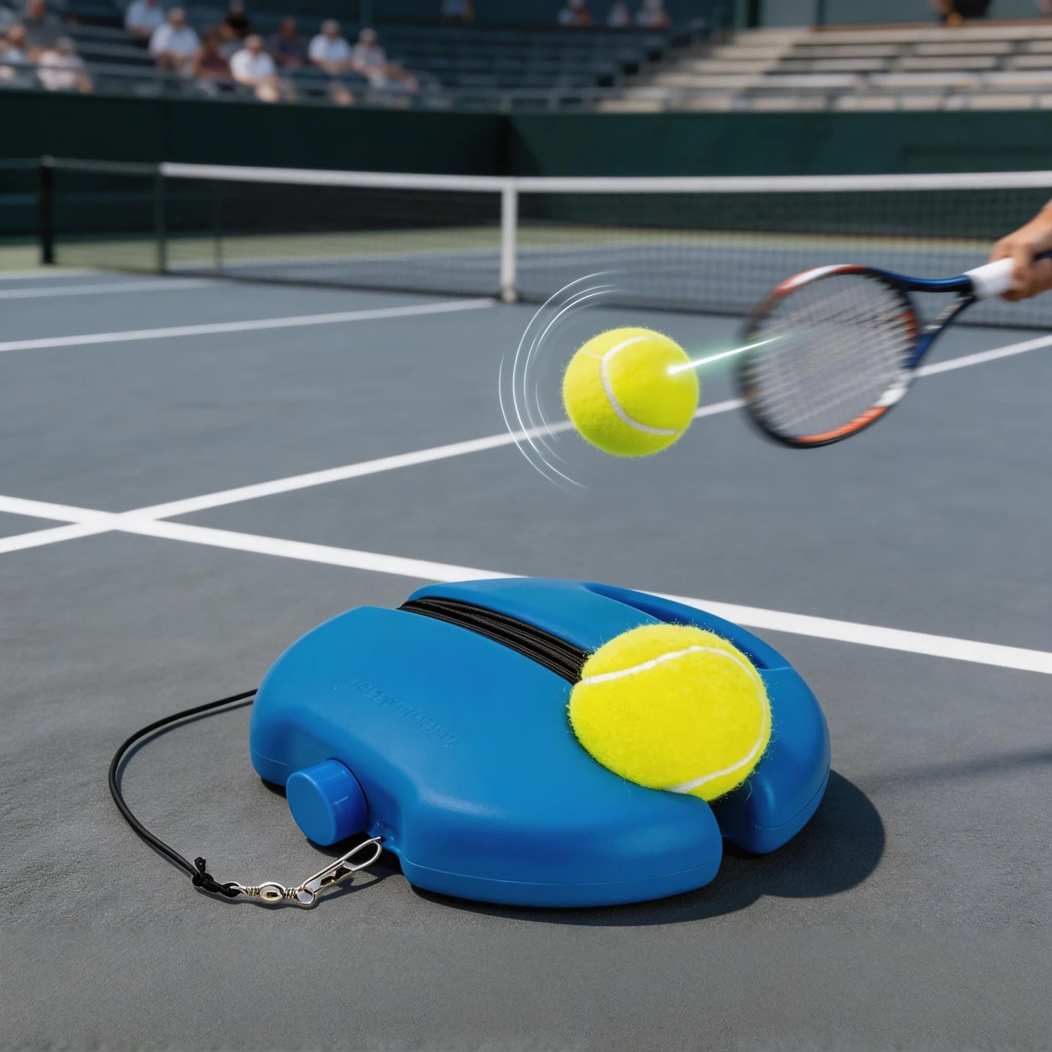 Allenatore di Tennis Portatile - Con Palla Rimbalzante e Corda per Esercizi, Facile da Montare per Cortile, Campo o Palestra, Migliora le Abilità Ovunque