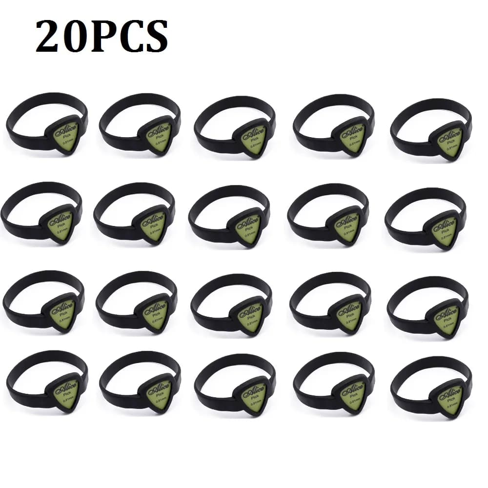 20 Pezzi Braccialetti Portaplettro da Polso per Chitarra
