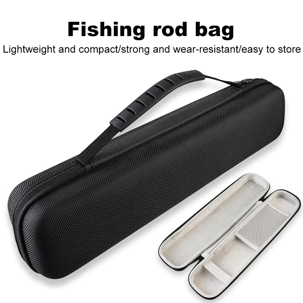 Hard Shell Fishing Rod Bag Fishing Pole Reel Gear Storage Bag Fishing Tackle Box Fishing Gear Organizer Fishing Accessories