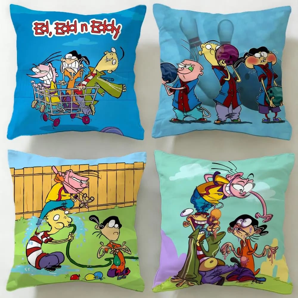 Federa per cuscino classica dei cartoni animati Ed Edd N Eddy, morbida e facile da lavare, versatile per divano, letto, viaggi e ufficio
