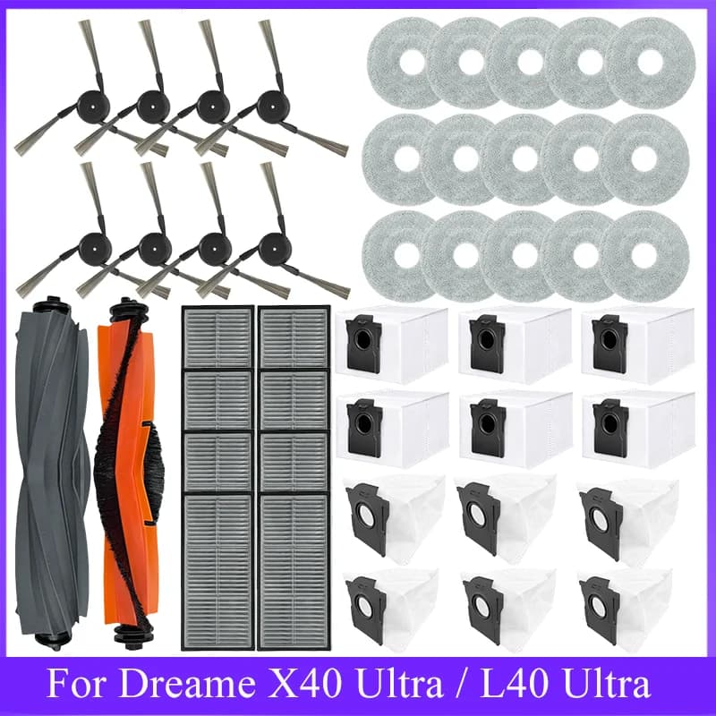 For Dreame X40 Ultra / L40 Ultra, MOVA P50 Pro Ultra /P10 Pro Ultra Robot Vacuum Cleaner Mop Cloth Filter Dust Bag Accessories