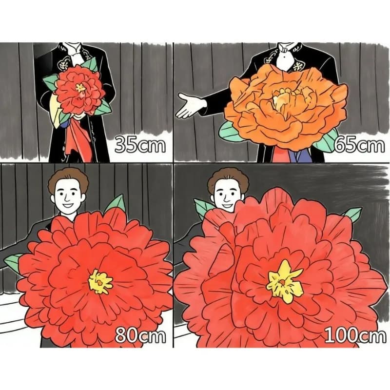 Peonia che Appare dalla Mano Vuota 60cm – Trucchi di Magia da Vicino Produzione di Fiori Giallo Rosso Blu Rosa Oggetto di Scena per Maghi Magia
