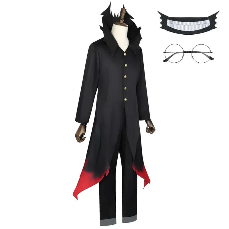 Anime Dandadan Ken Takakura Okarun Cosplay Costume Wig Mask Uniform Black Glasses Full Set for X;2,F;5.N;