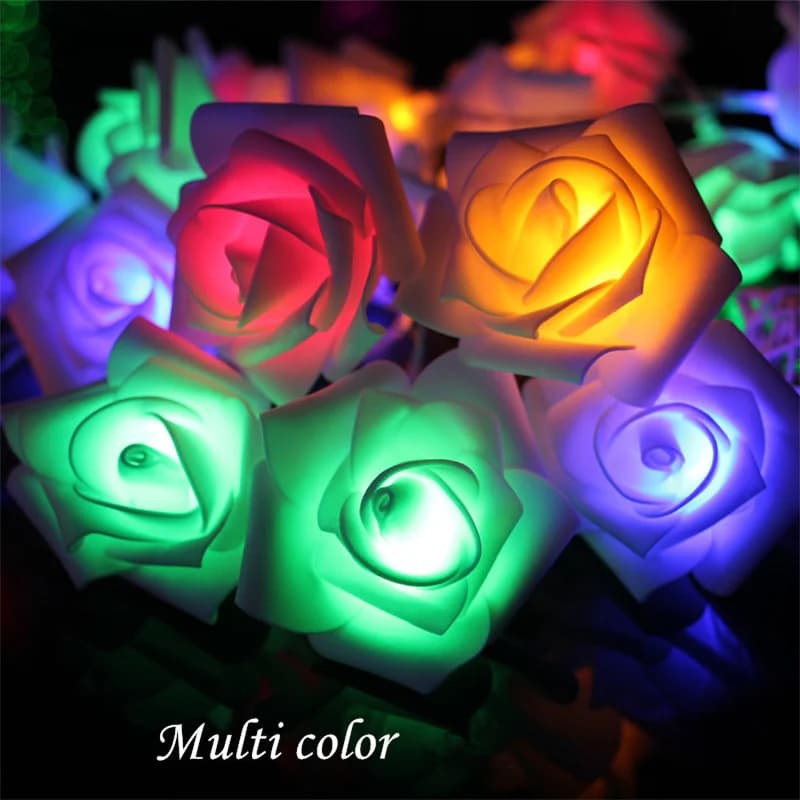 Luci a Corda con 3M Rose, Alimentate a Batteria AA, Fiori Artificiali LED, Decorazione per Matrimoni, Feste, Compleanni, Sorprese e Arredamento
