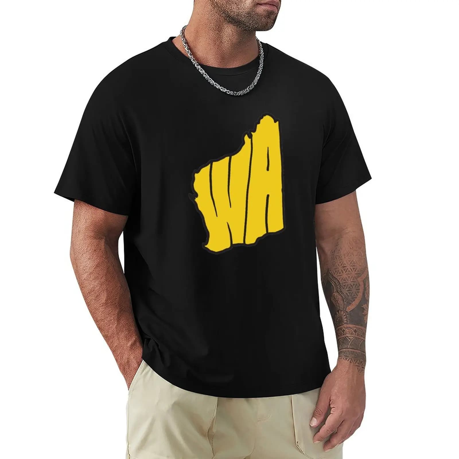 T-shirt con mappa degli Stati australiani dell'Australia occidentale WA, taglia grande, maglietta casual