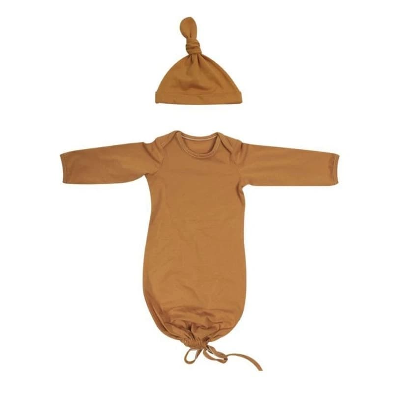 85AE Baby Hat Set Receiving Blanket Tail Knot Beanie Cap Soft Cotton Sleeping Bag Infant Newborn Clothes