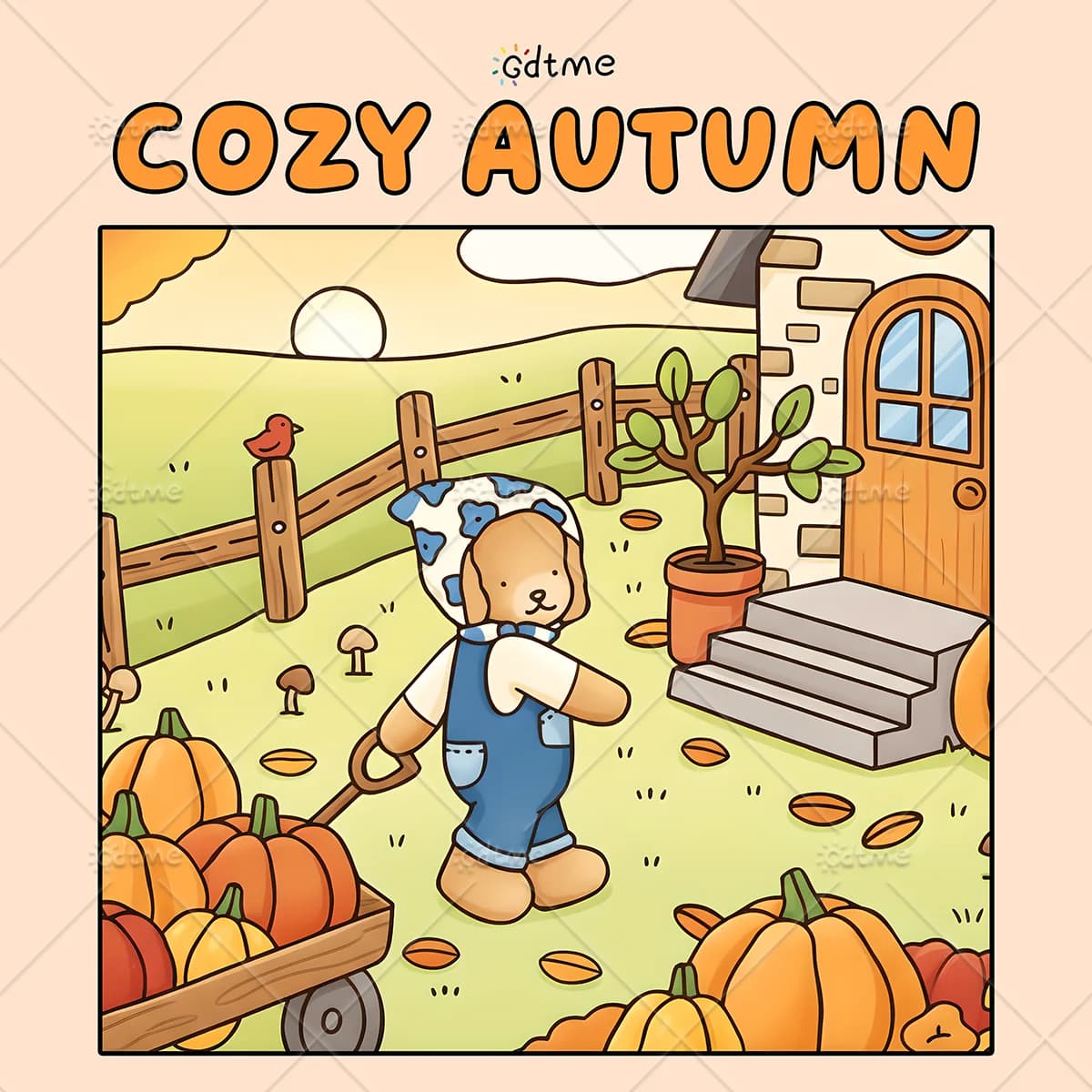 COZY AUTUMN Coloring Book for Adults Cartoon Bold-easy Patterns Relaxation DIY Painting Drawing Anti Anxiety Art Activity Book