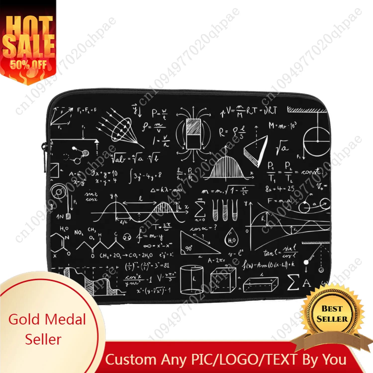 Custodia antiurto 10 12 13 15 17 pollici Scienza fisica Modello Laptop Liner Sleeve Chimica Custodia per notebook chimica