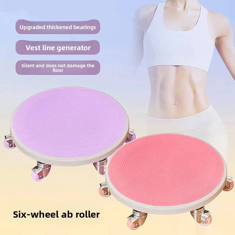 Healthy Ab Rollers Six Wheels Skating Disc Fitness Silent Universal Wheels Fat Burning Abdominal Muscle Home Fitness Equipments