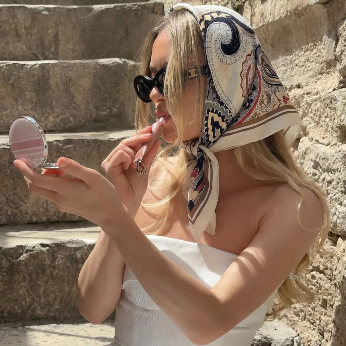 Nuovo Design alla Moda: Foulard Quadrato in Seta da 70 cm per Donna, Fascia per Capelli, Sciarpa Piccola Stampata in Raso, Bandana Femminile