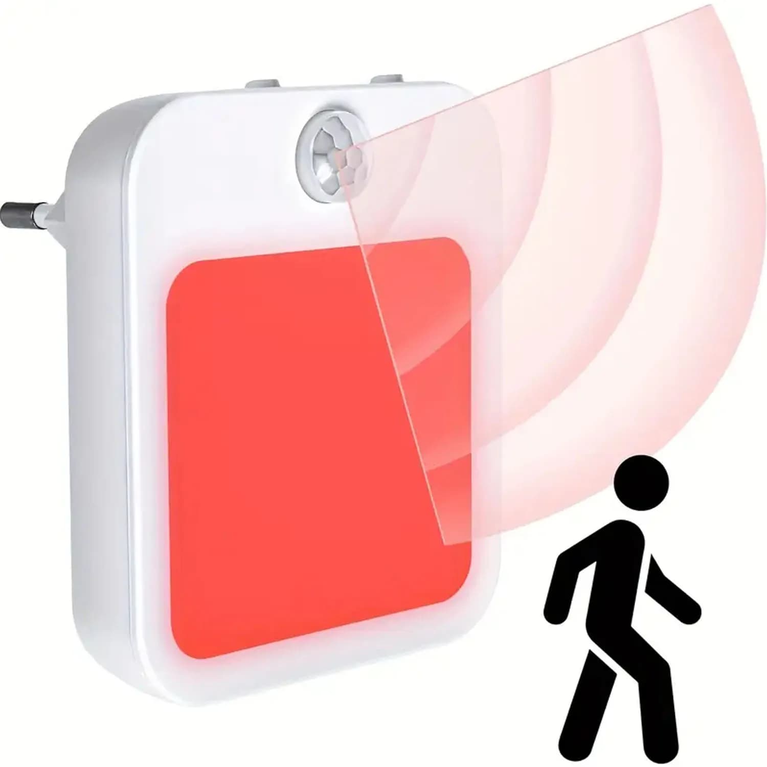 Luce notturna a luce rossa 1PC con spina, luce notturna intelligente, accensione/spegnimento automatico, adatta per camera da letto, bagno, cucina