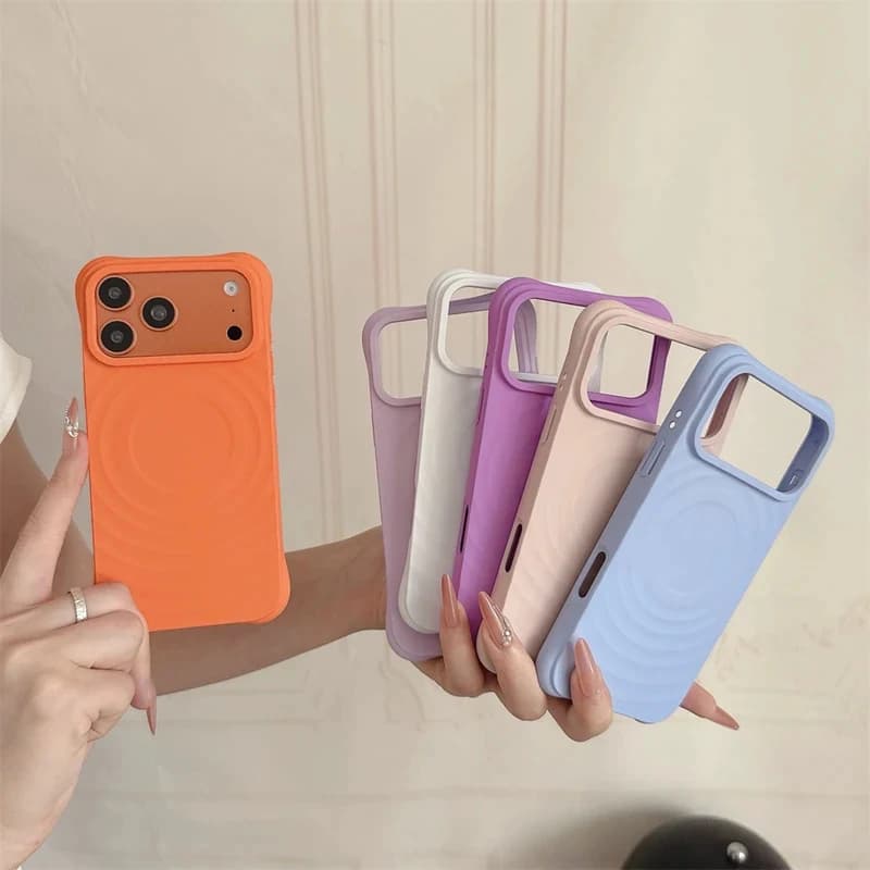 Funda Fashionable Candy Color Water Ripple Magnetic Phone Case for iPhone 18 Pro Max, 17, 16, 15, 14, 13, 12 Pro Max