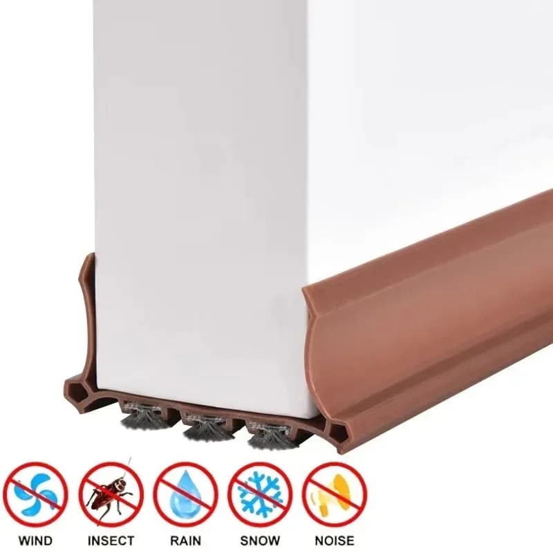 Striscia di tenuta inferiore della porta insonorizzata Muto antivento Anti insetti Tappo antispiffero Guarnizione per porta in silicone morbido per uso domestico in camera da letto