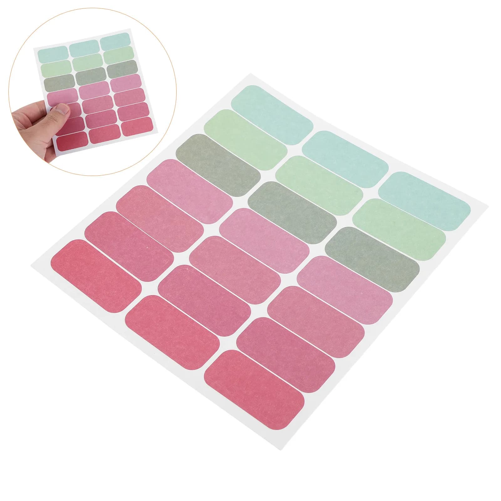 5 writing label sheets, high transparency adhesive labels for color coding, for bottles, waterproof food containers, envelopes