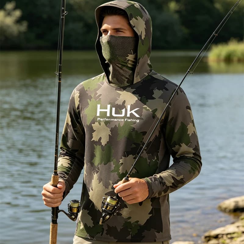 Felpa con Cappuccio a Maniche Lunghe da Uomo 2026, Maglietta da Pesca ad Alte Prestazioni, Abbigliamento da Pesca con Protezione UV, Felpa da Escursionismo