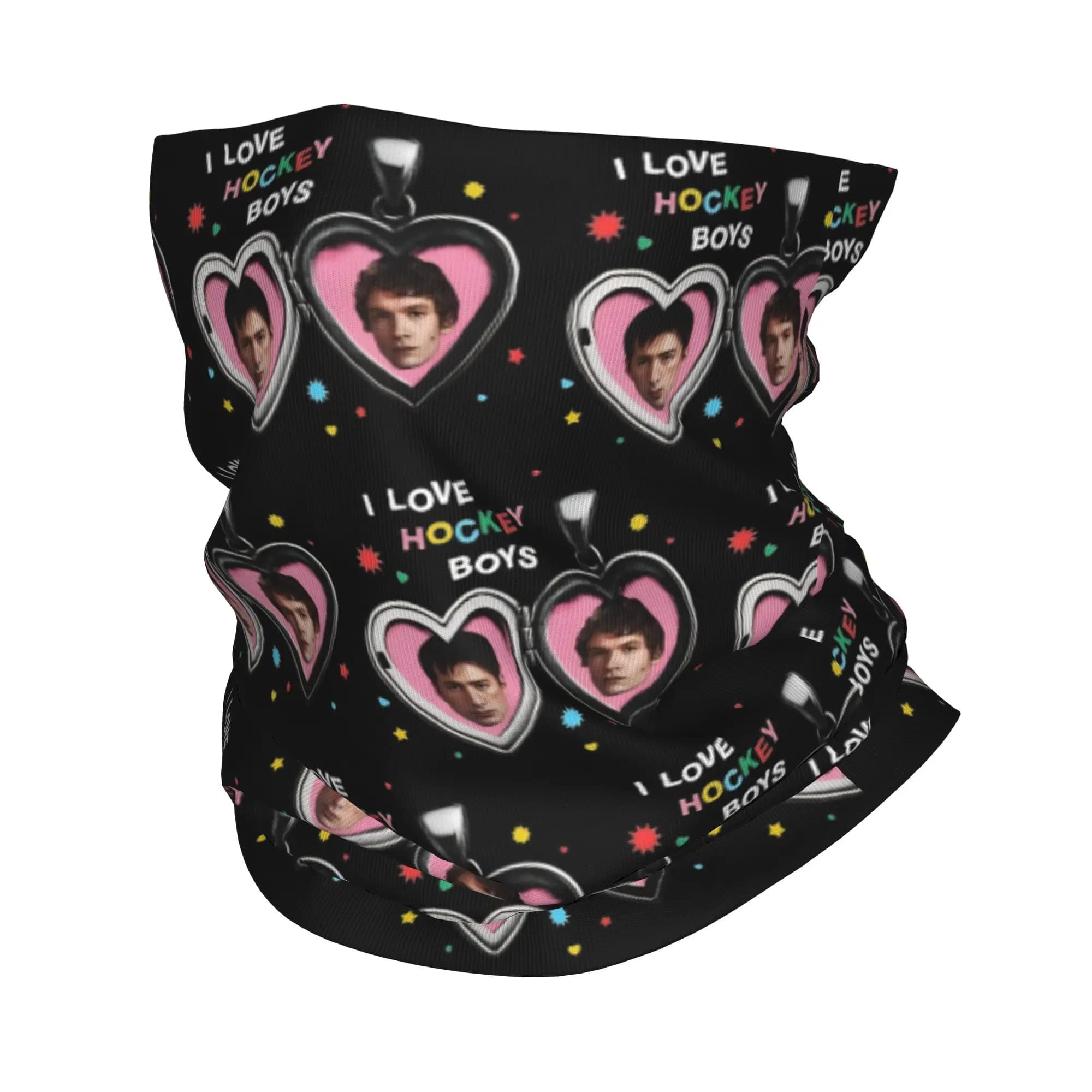 Maschera Balaclava Personalizzata I Love Hockey Boys, Anti-UV, per Ciclismo, Escursionismo, Campeggio, Morbida e Senza Cuciture
