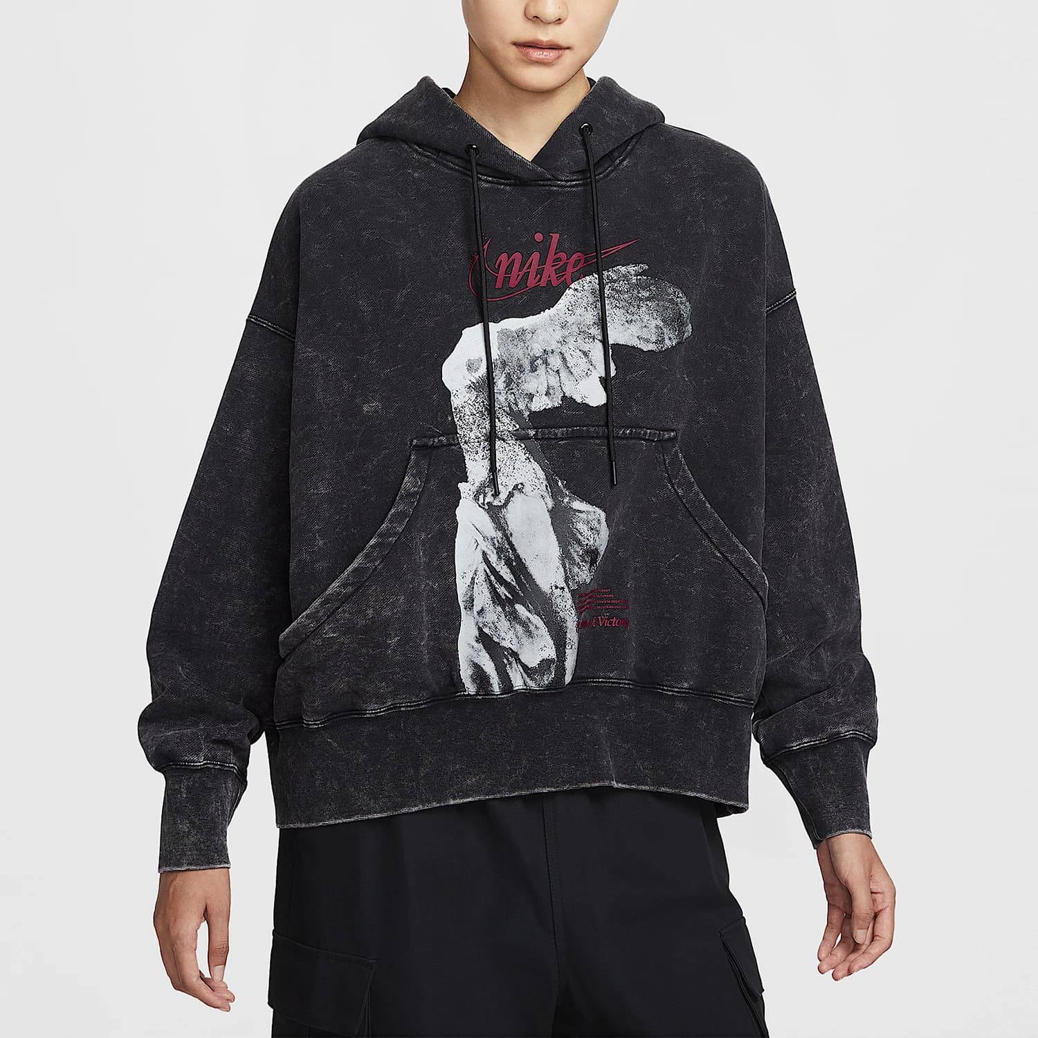 Nike genuine Sportswear Women's Drop Shoulder Knit Hooded Sweatshirt IO0489-010