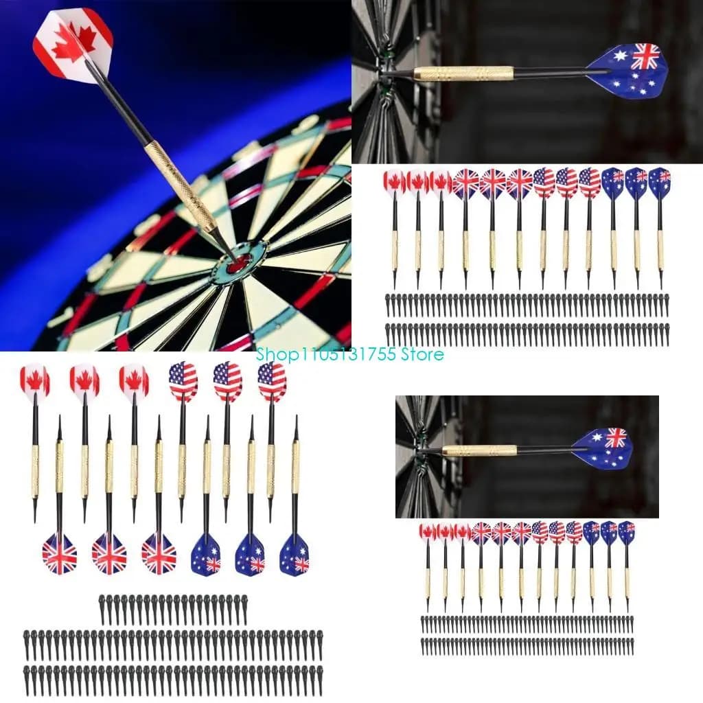 K0EF Not Easy to Break Professional 14g Soft Tip Darts with Iron Golden Plated Shafts