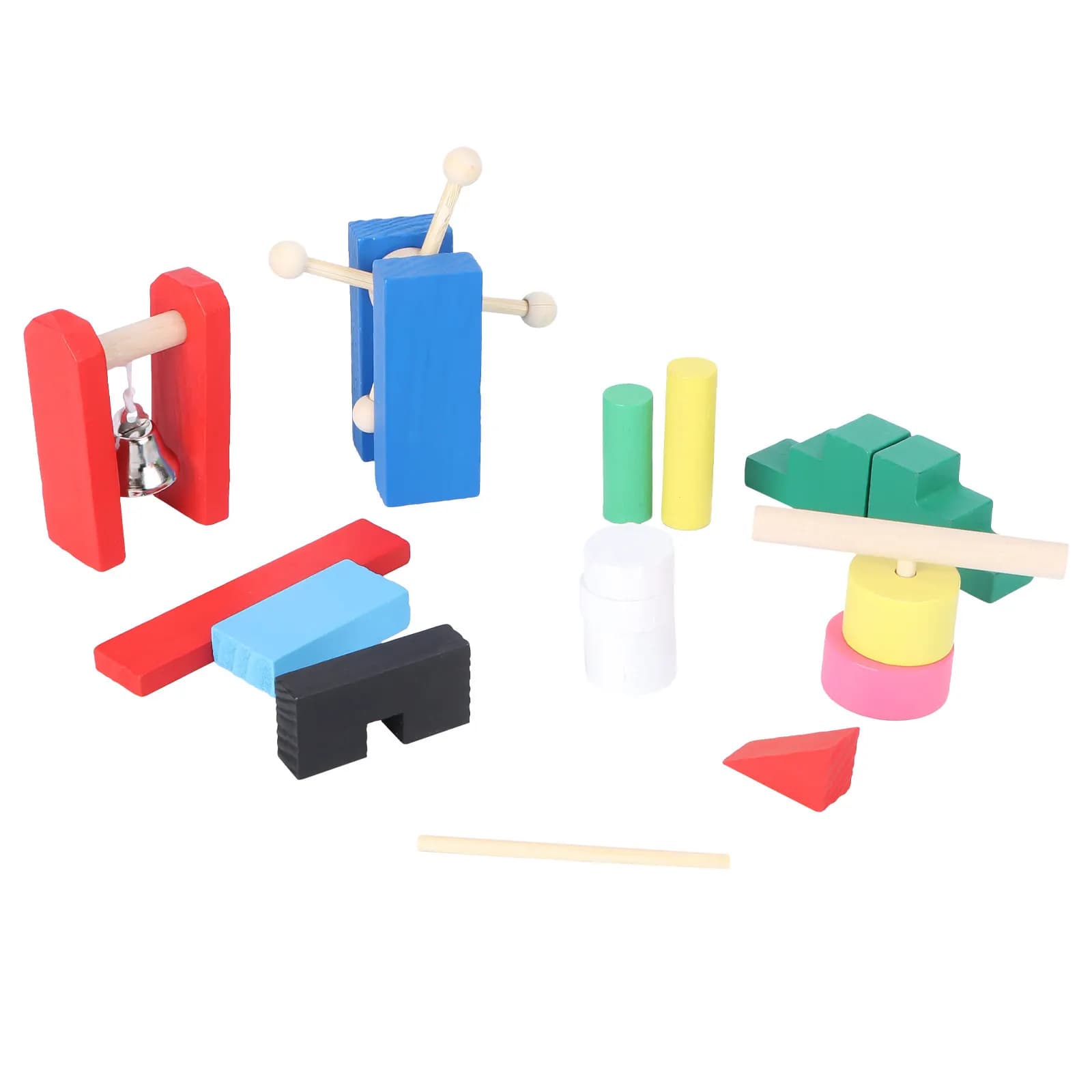 1 set di blocchi di legno standard a forma di domino, creativi, per l'apprendimento precoce, divertenti, per lo sviluppo intellettuale, gioco per bambini