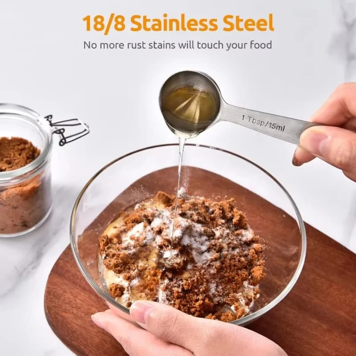 6Pcs Stainless Steel Measuring Spoons Set Precise Measurement for Sugar Coffee Spice Baking Kitchen Tools Accessories
