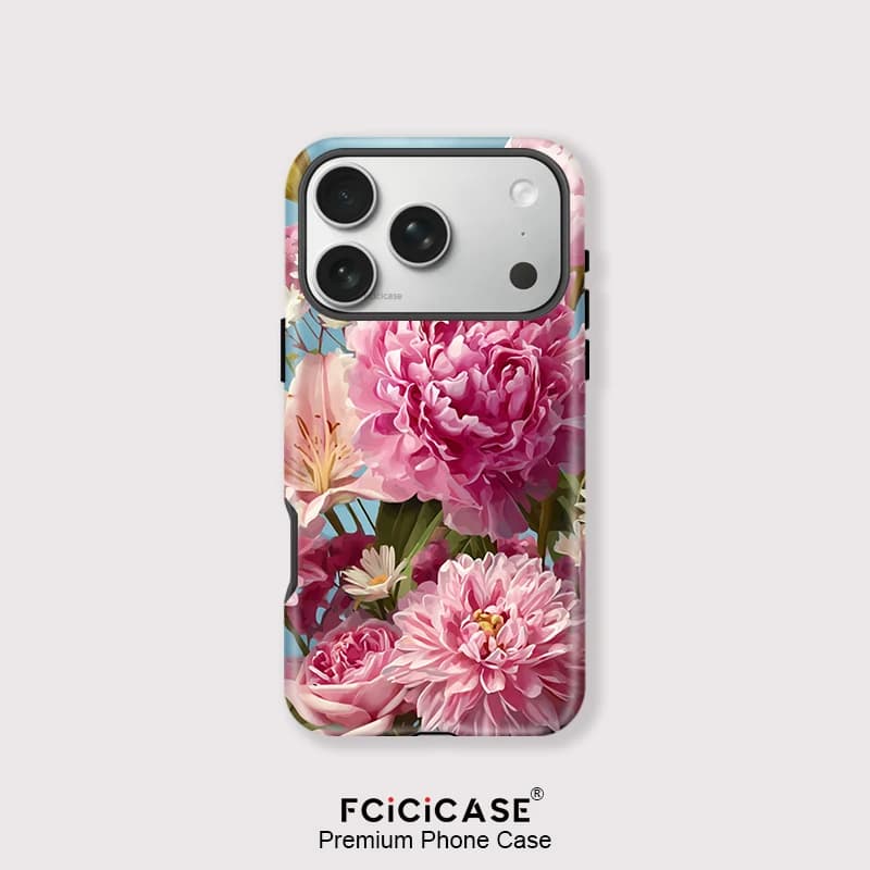 Fcicicase Opaco Per Magsafe Cassa Del Telefono per iPhone 17 Air 16 15 14 Pro Max 12 11 13 Acrilico 2 in 1 Fiore Opaco Magnetico Funda