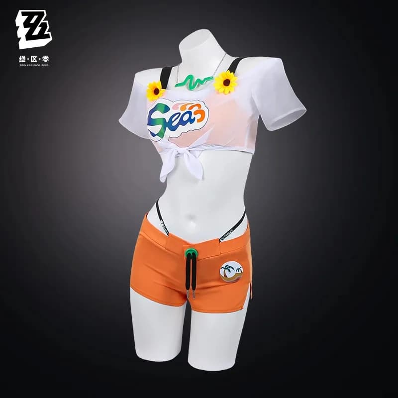 Costume Cosplay Zenless Zone Zero Belle, Parrucca, Costume da Bagno, Outfit Estivo, Cappello, Pantaloncini, Bikini per Donne e Ragazze, Festa di Halloween, Gioco di Ruolo FD1;6
