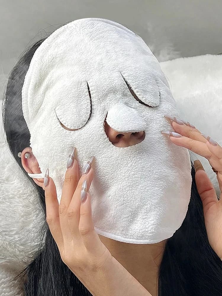 Towel for warm and cold wraps, soft, delicate on the skin, with hanging hook, for face and irrigation.