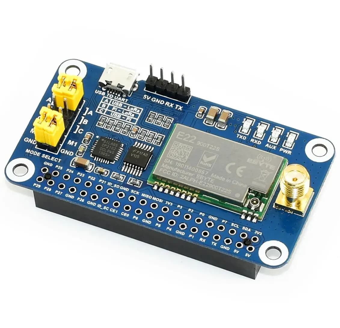 Waveshare SX1262 LoRa HAT per fascia di frequenza Raspberry Pi 915 MHz per America Oceania Asia