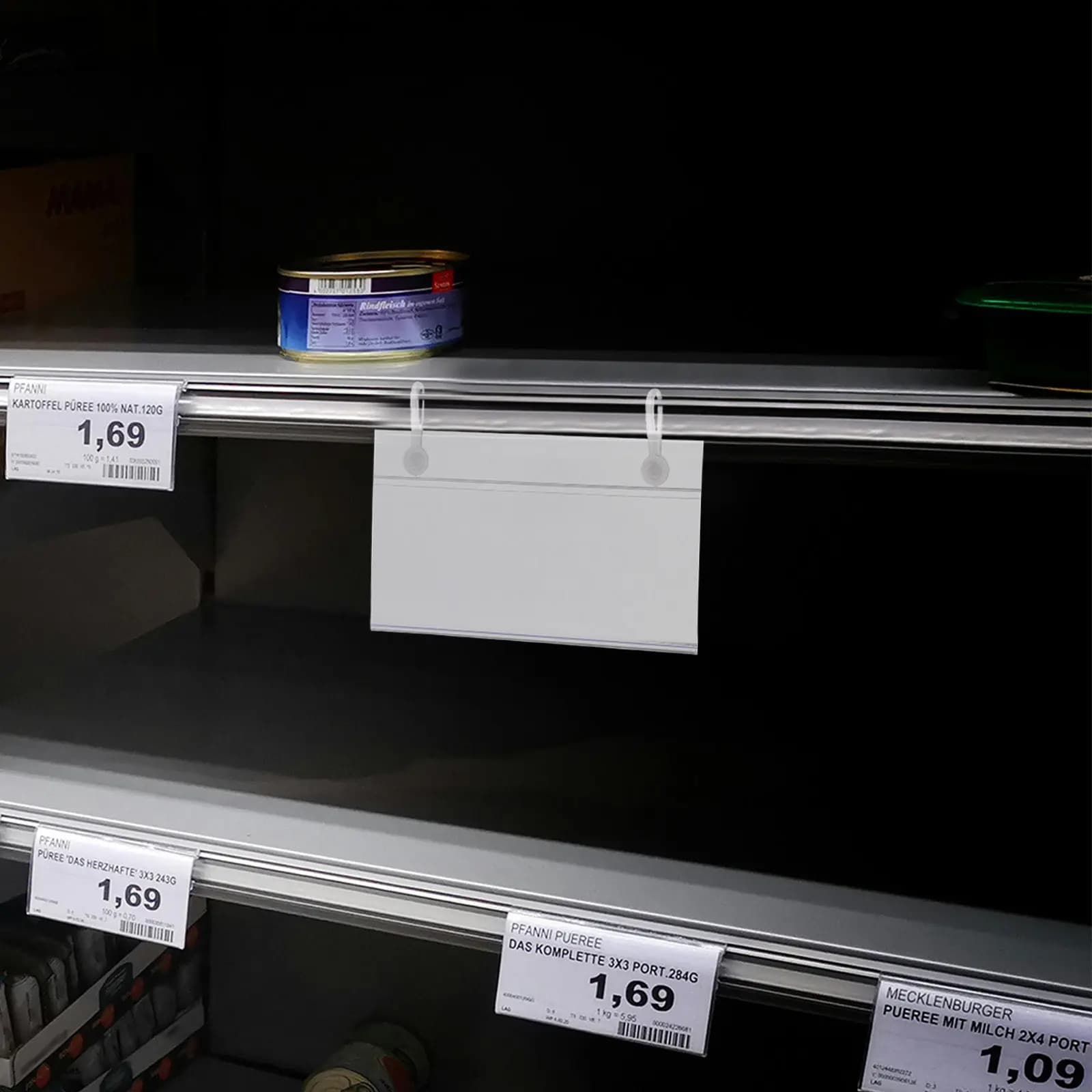 100 Pezzi Portaetichette per Scaffali con Doppio Gancio, Clip Trasparenti per Cartellini Prezzi, per Supermercati e Negozi al Dettaglio