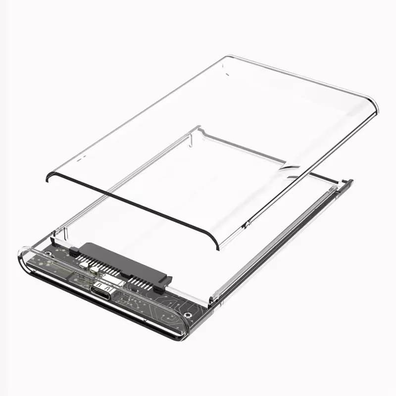 2.5-Inch SATA HDD/SSD Enclosure with Transparent Design, Universal USB 2.0 External Conversion Kit