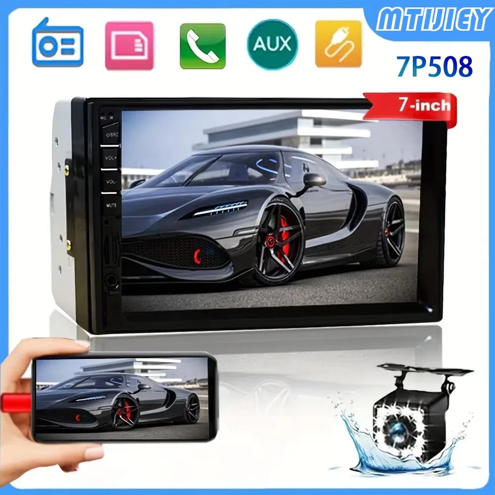 MTIJIEY 2 din Autoradio 7 "HD Touch Screen Autoradio lettore multimediale Autoradio universale lettore MP5 BT TF FM Camera