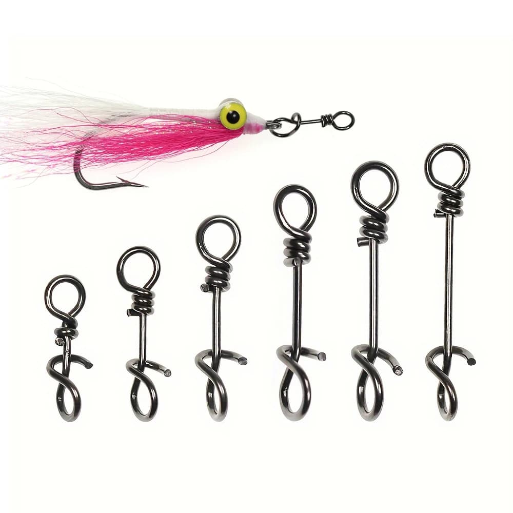 50 Pieces Stainless Steel Spring Clips from 10mm to 33mm, Quick Hook Reinforced Mosques, Fishing bait Connectors Accessories