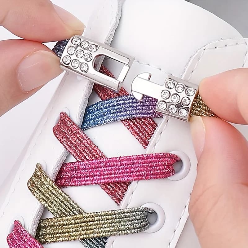 1 paio di lacci elastici senza nodo per sneakers, sistema di bloccaggio rapido per bambini e adulti