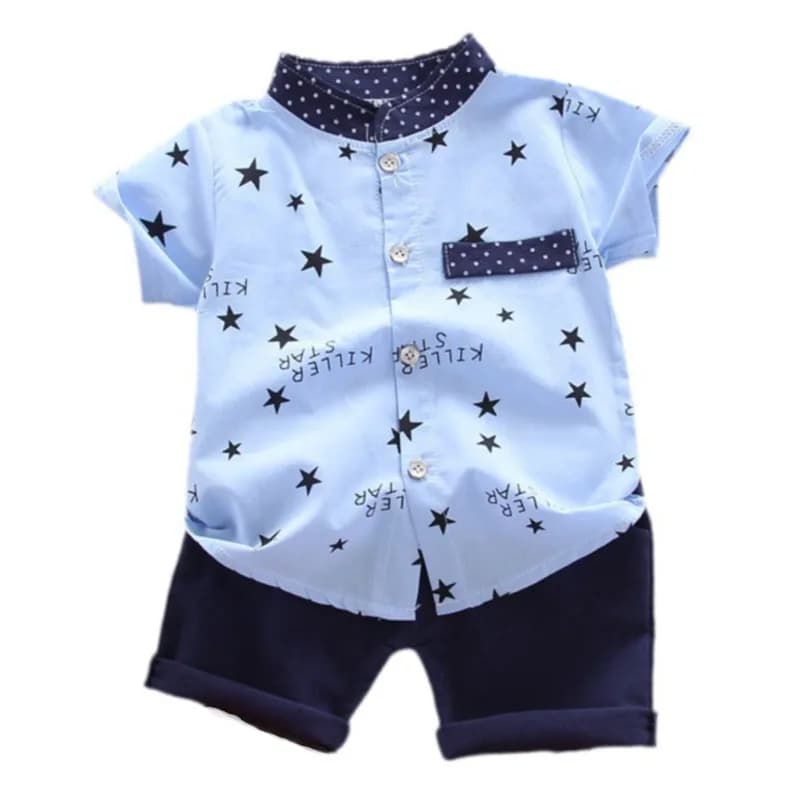 Nuovi vestiti estivi per bambini Vestito per bambini Ragazzi Camicia casual Pantaloncini 2 pezzi/set Abiti per neonati Costume di moda per bambini Tute per bambini