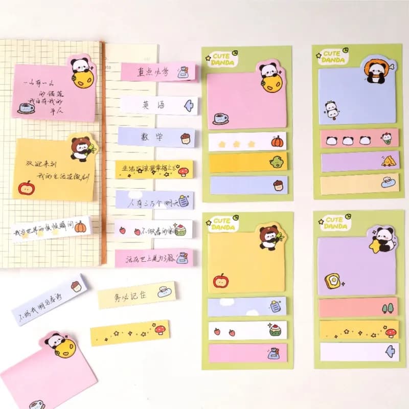 Kawaii Panda Sticky Notes Simpatico creativo N Times Post Memo Pad Ufficio Scuola Cancelleria Adesivi adesivi Blocco note Messaggio