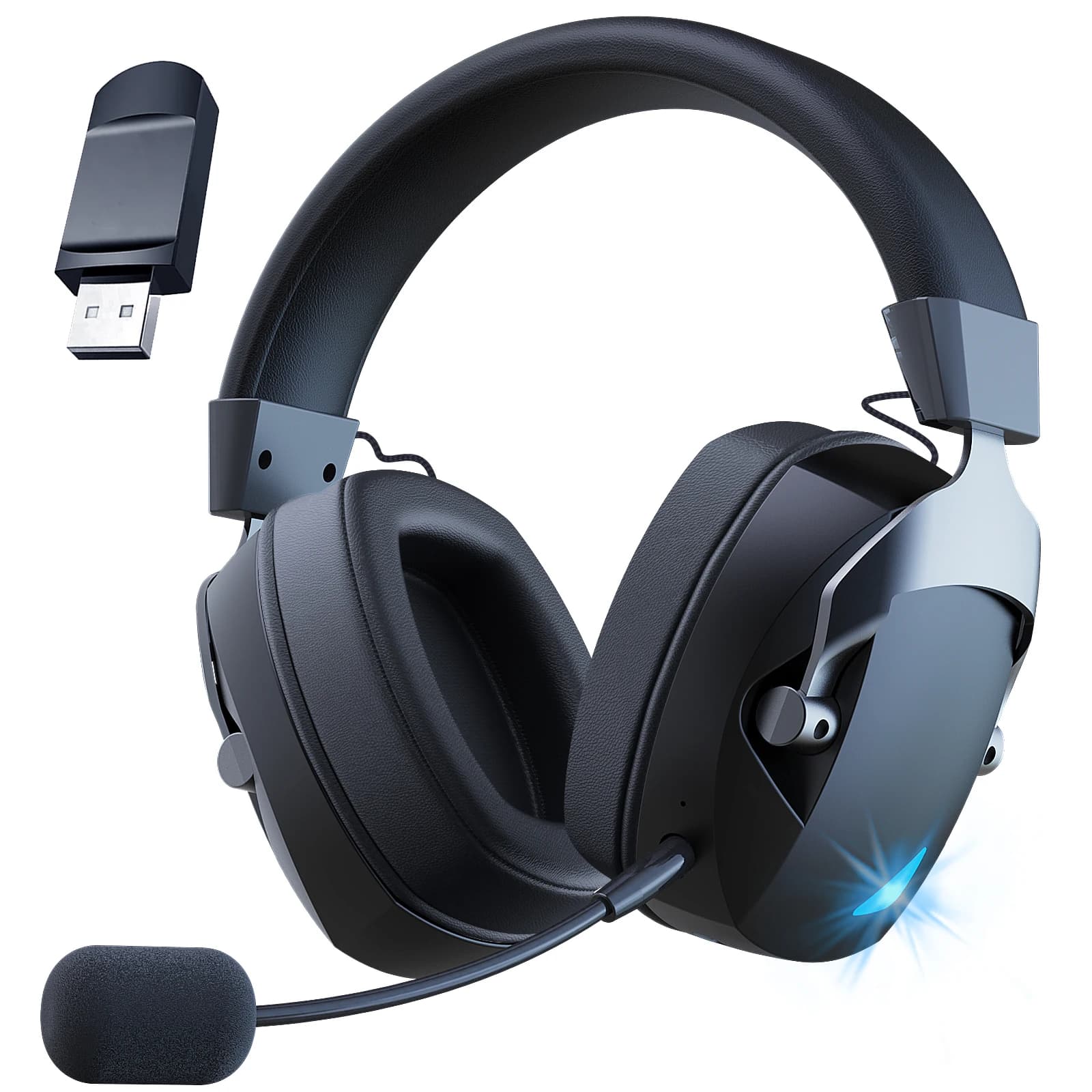 Cuffie da gioco wireless Acinaci 2.4GHz per giocatori PS5, PS4, PC, Nintendo Switch, cuffie da gioco Bluetooth e microfono