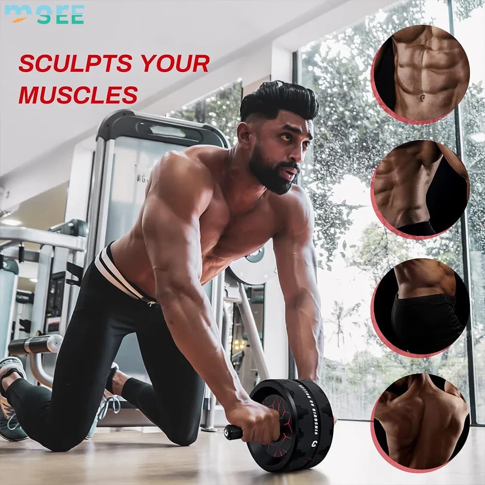 SeeMore free sample Ab Exercise Roller Wheel Training Equipment Abdominal Core Strength Wheels