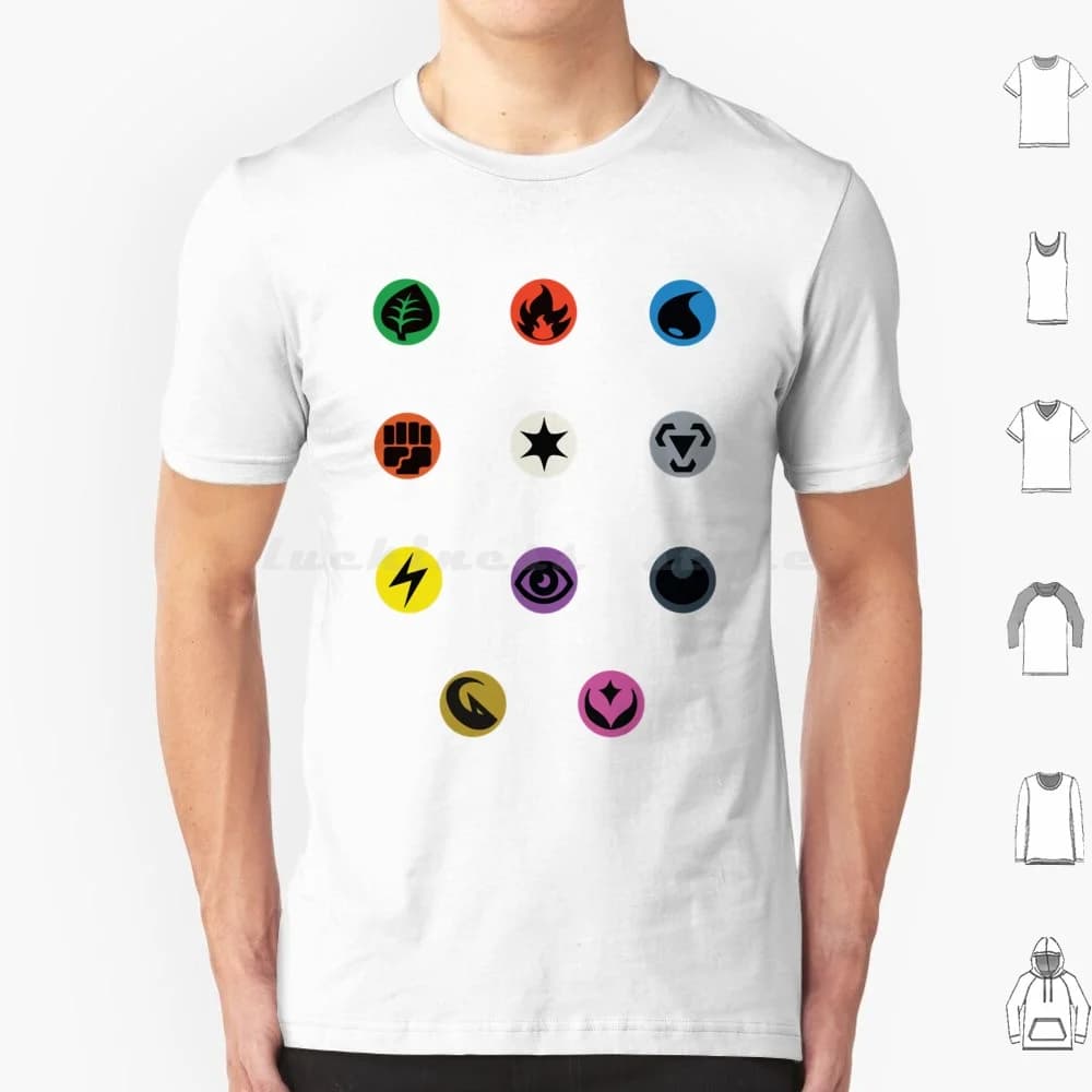 Types di energia Pack T Shirt 6xl Cotton Cool Tee Tcg Trading Game Tcg Energy Game Trading Games Round Charizard Trainer Go Plays