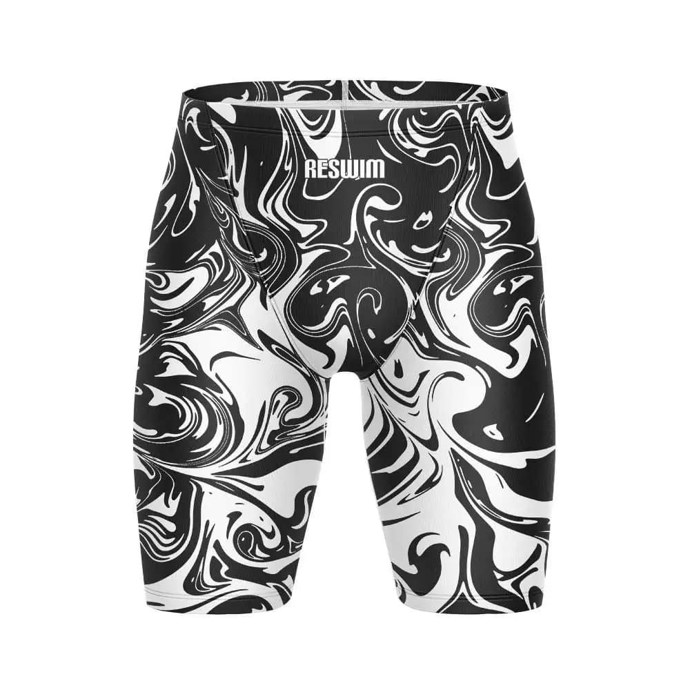 New Summer Swim Jammer Quick Dry Swimsuit Print Swimming Beach Tights Shorts Surfing Trunks Men's Swimwear Sports Training Pants