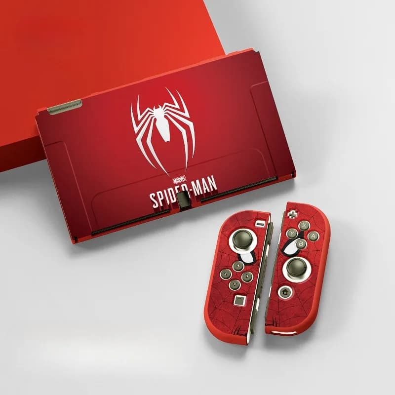 Cover Protettiva Marvel Spiderman Venom per Nintendo Switch 2 OLED NS Joy-Con Base, Guscio in Silicone Antiscivolo Antiurto
