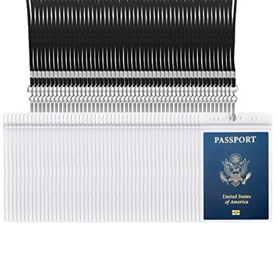 Confezione da 50 Porta Passaporto Extra Large 4x6 Pollici con Laccetti, per Passaporti, Contanti, Carte di Credito, Biglietti Aerei, Ricevute. by Craf