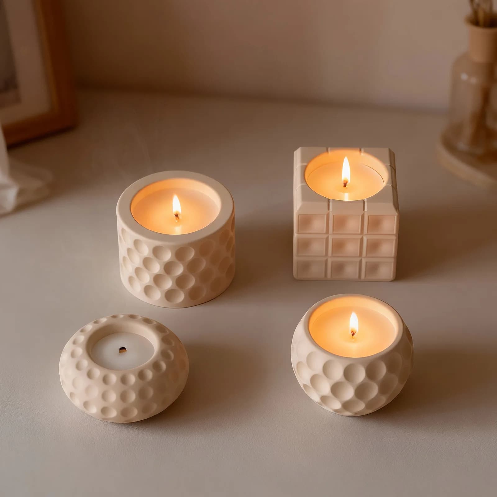 New Jar Silicone Mold Round Polka Dot Storage DIY Resin Aromatherapy Resin Plaster Plant Pot Candle Holder Ornament Moulds