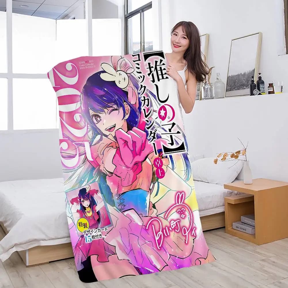Oshi-no-Ko Anime Big Microfiber Beach Towels Quick Dry Towel Sand Beach Towels Pool Towel for Travel Swim Pool Yoga