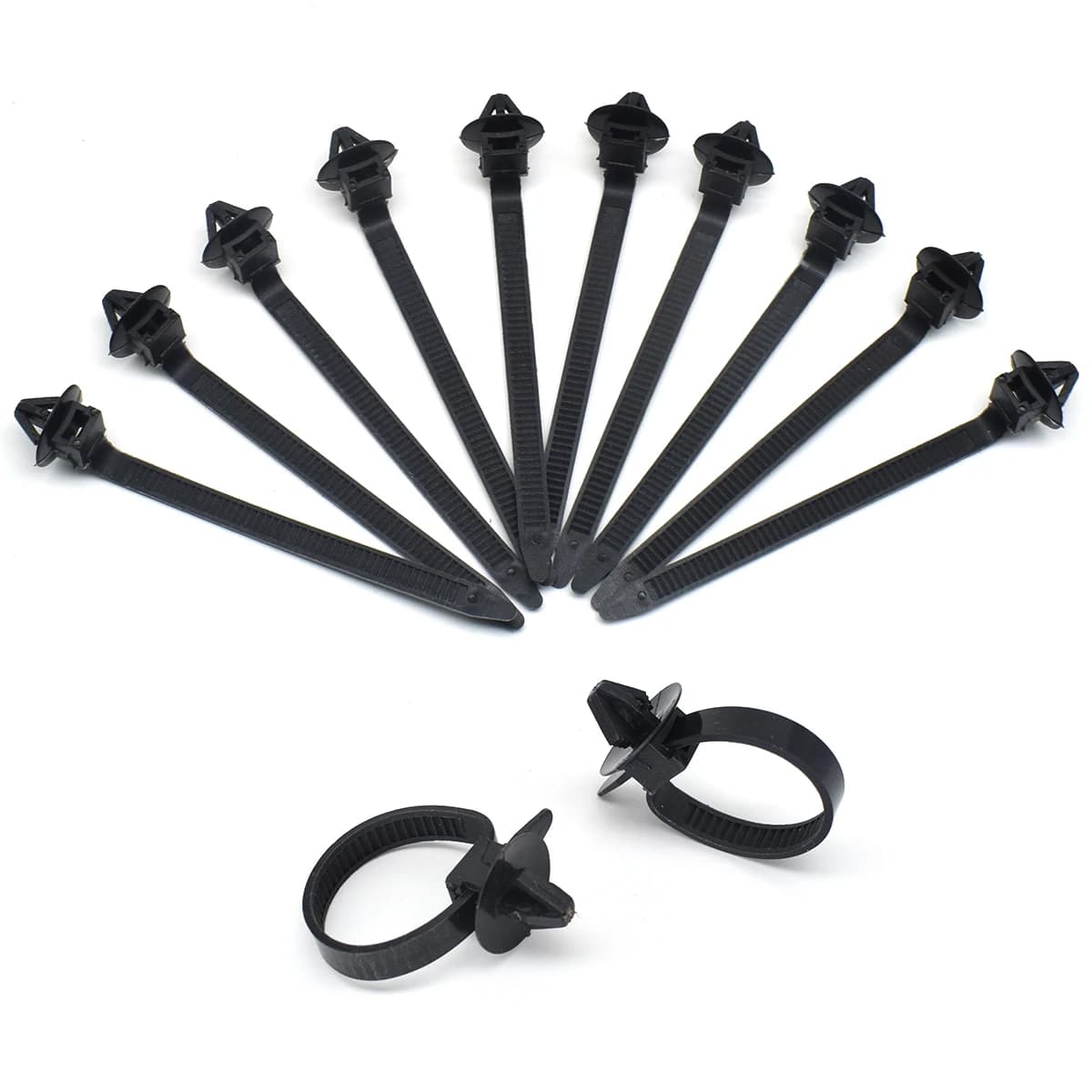 10-100PCS Car Nylon Cable Ties Wrap Push Mount Wire Harness Fastener Cable Clamp Fixed Clips Tie Management Auto Wire Organizers