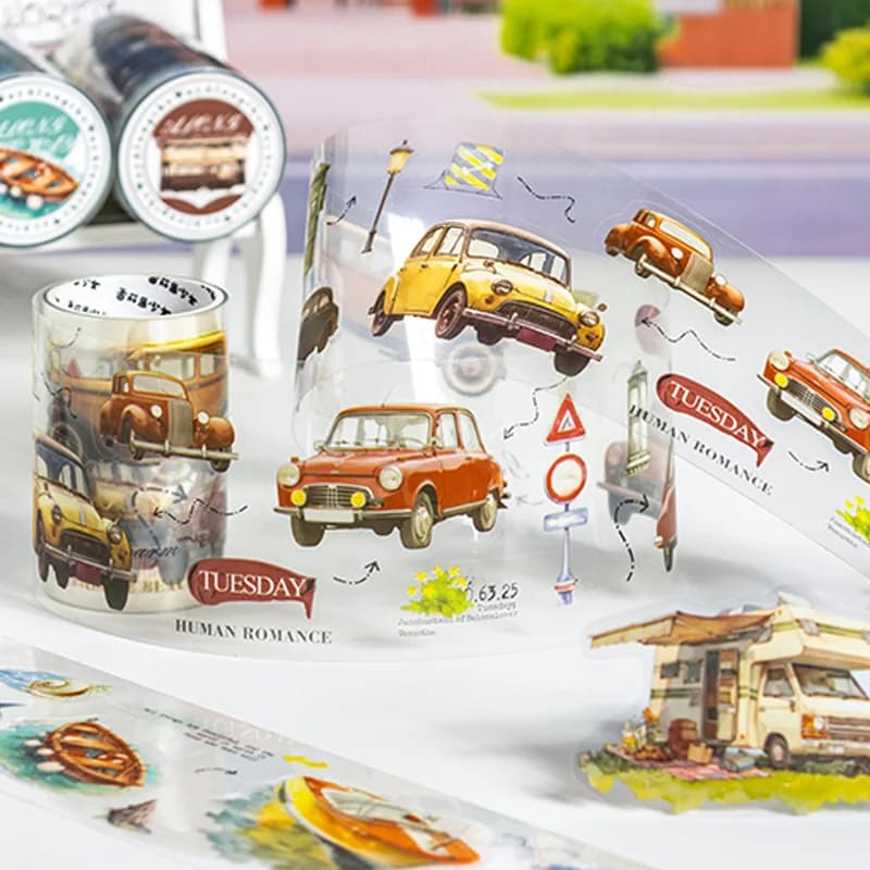 Mr.Paper 200 cm Serie Viaggio Nastro PET originale per diario Notebook Diario Cornice per foto Calendario Decorazione Nastro Washi artigianale fai-da-te